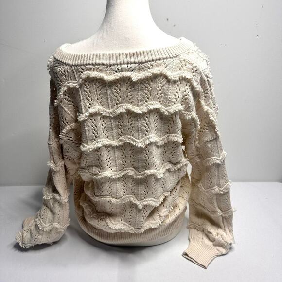 Cozy and chic! This Madewell cream knit sweater Size M a soft textured design - Picture 4 of 5
